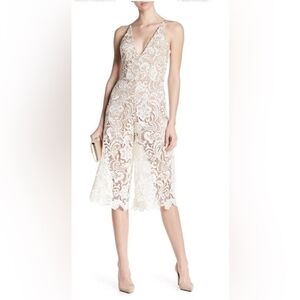 Dress the Population Lace Midi Dress in Cream
